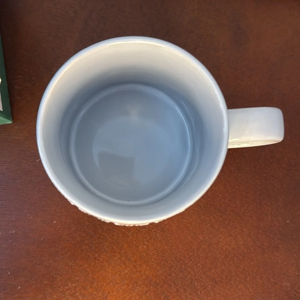 Starbucks Mermaid Siren Scales White and Gold Scallop Mug